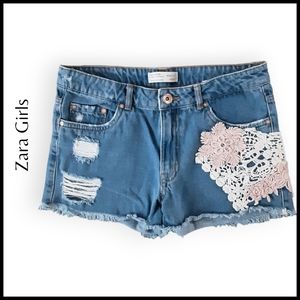 Zara Girls Floral Emroidered Shorts